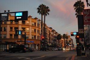 Downtown Long Beach at sunset